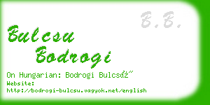 bulcsu bodrogi business card